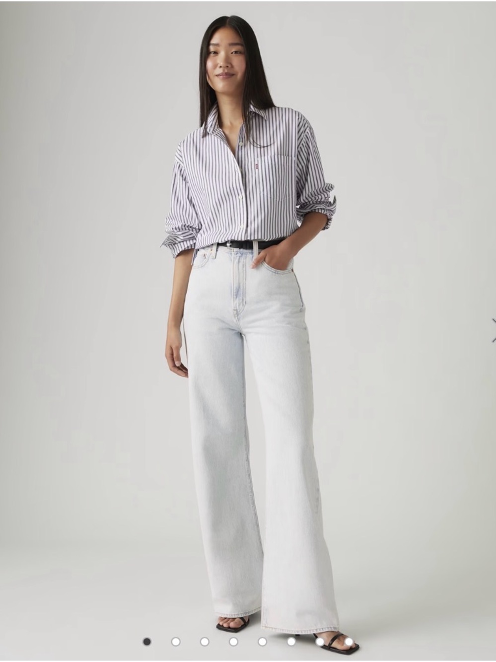 Levi's Ribcage Wide Leg High-Rise Jeans in Light  Wash 27x34